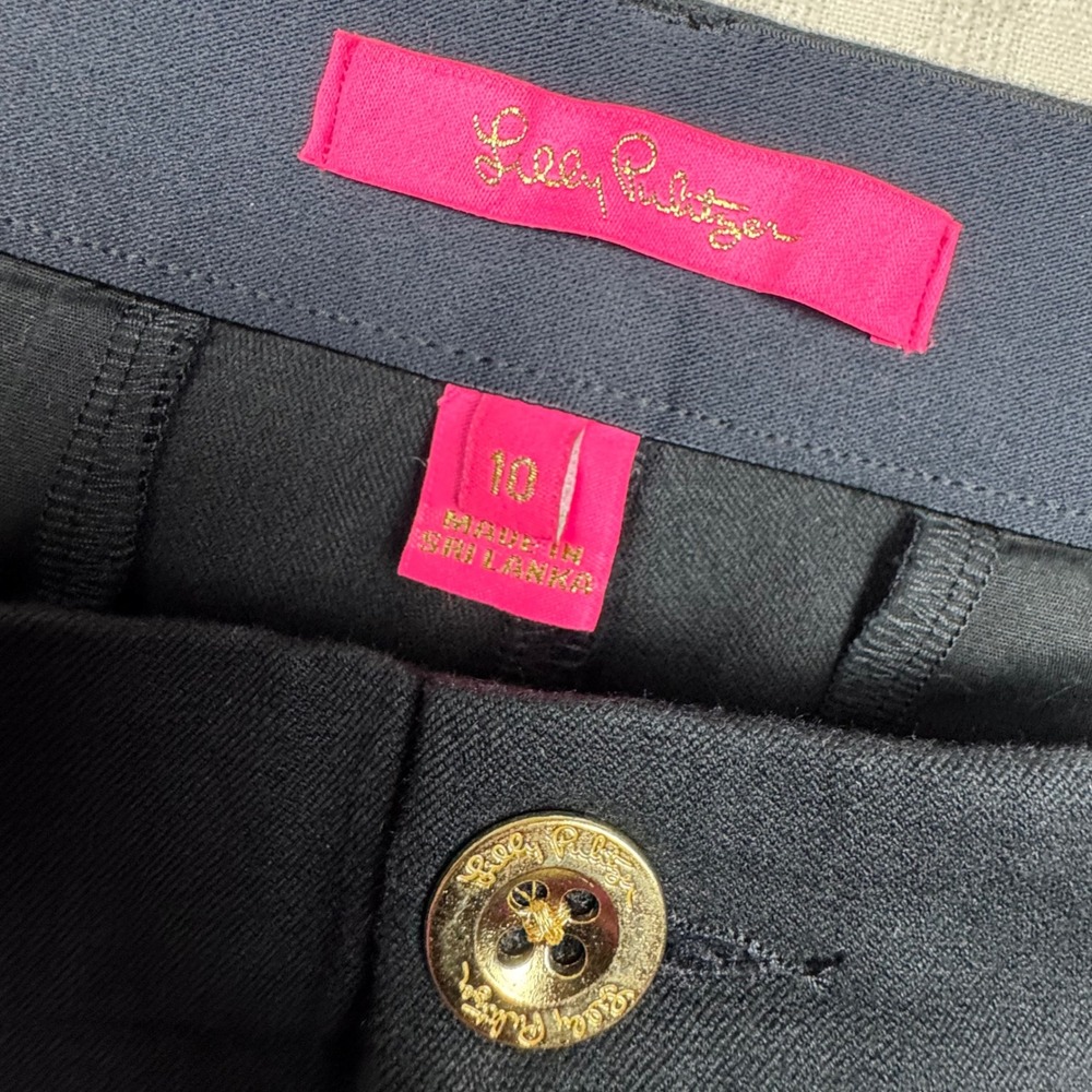 Lilly‎ Pulitzer Kidman Bi-Stretch Pants Women Size 10 Black Bootcut Quiet Luxury - Picture 4 of 13